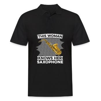 Sax Saxophone Saxophone Musician Jazz - Men's Polo Shirt - black - Front - Kai (181cm)