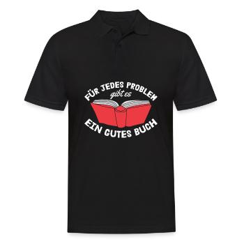 Bücherwurm Leseratte Buch Lesen - Männer Poloshirt - Schwarz - Vorne - Kai (181cm)