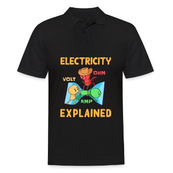 Électricien Ingénieur électricien Technicien en électronique - Polo Homme - noir - Devant - Kai (181cm)
