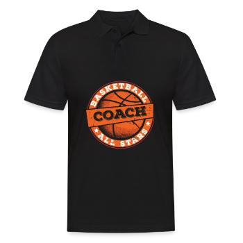 Basketballtrainer Basketball Trainer Coach - Männer Poloshirt - Schwarz - Vorne - Kai (181cm)