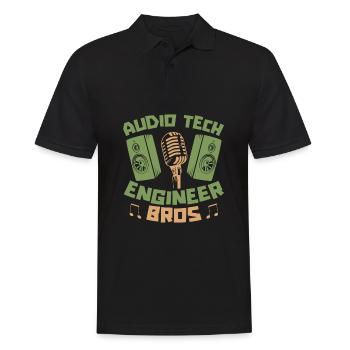 Tontechniker Sound Audio Engineer - Männer Poloshirt - Schwarz - Vorne - Kai (181cm)