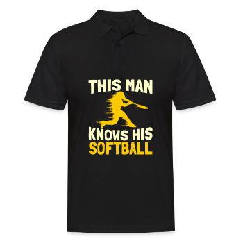 Softball - Männer Poloshirt - Schwarz - Vorne - Kai (181cm)