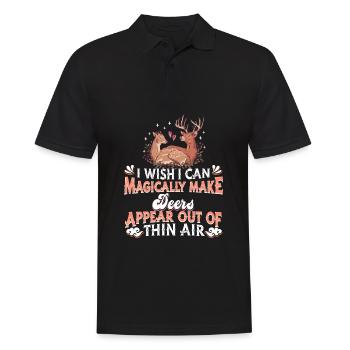 Hirsch - Männer Poloshirt - Schwarz - Vorne - Kai (181cm)