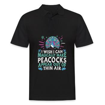 Peacock Bird - Men's Polo Shirt - black - Front - Kai (181cm)