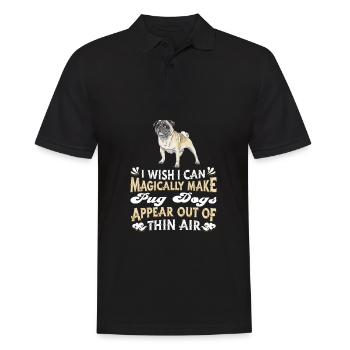 Mops Hund - Männer Poloshirt - Schwarz - Vorne - Kai (181cm)