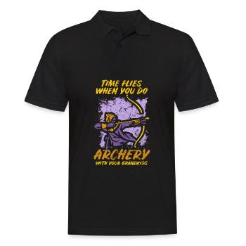 Bogenschütze Bogensport Pfeil Bogen Bogenschießen - Männer Poloshirt - Schwarz - Vorne - Kai (181cm)