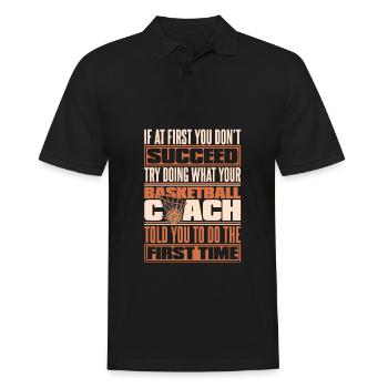 Basketballtrainer Basketball Trainer Coach - Männer Poloshirt - Schwarz - Vorne - Kai (181cm)