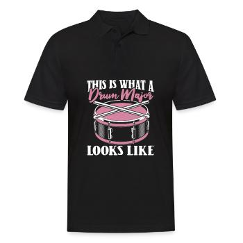 Spielmannszug Fanfarenzug Trommeln Trommler - Männer Poloshirt - Schwarz - Vorne - Kai (181cm)