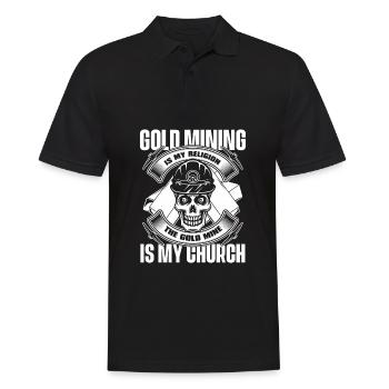 Goldbergbau Goldmine - Männer Poloshirt - Schwarz - Vorne - Kai (181cm)