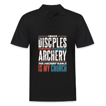 Bogenschütze Bogensport Pfeil Bogen Bogenschießen - Männer Poloshirt - Schwarz - Vorne - Kai (181cm)