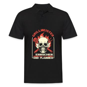 Grillen Grillmeister BBQ - Männer Poloshirt - Schwarz - Vorne - Kai (181cm)