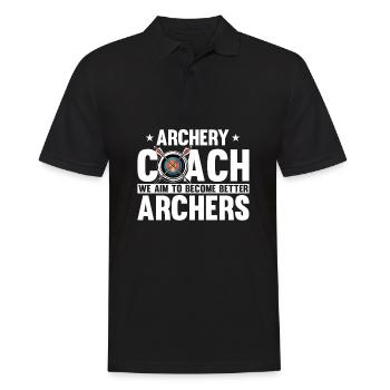 Bogenschütze Bogensport Pfeil Bogen Bogenschießen - Männer Poloshirt - Schwarz - Vorne - Kai (181cm)