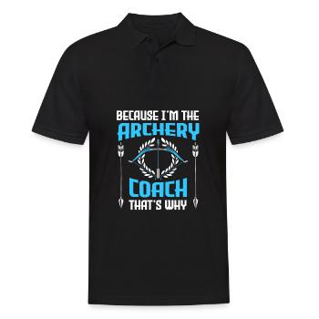 Bogenschütze Bogensport Pfeil Bogen Bogenschießen - Männer Poloshirt - Schwarz - Vorne - Kai (181cm)