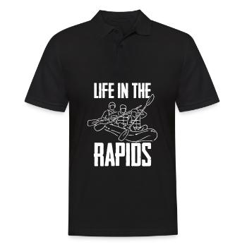 Rafting Wildwasser Kanu Kajak - Männer Poloshirt - Schwarz - Vorne - Kai (181cm)