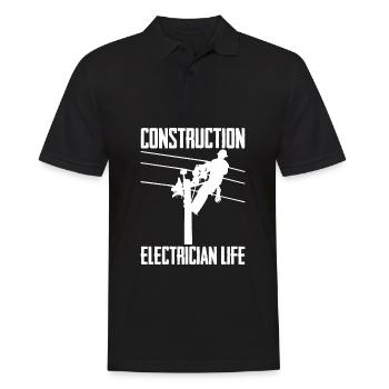 Électricien Ingénieur électricien Technicien en électronique - Polo Homme - noir - Devant - Kai (181cm)