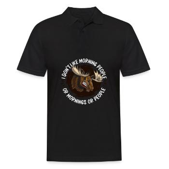 Elch - Männer Poloshirt - Schwarz - Vorne - Kai (181cm)