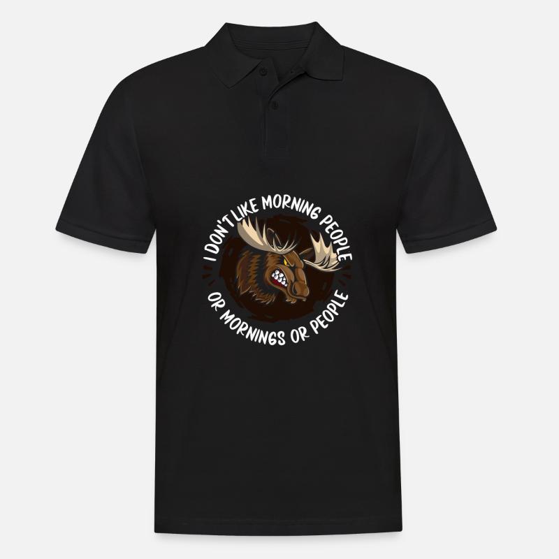 Elch - Männer Poloshirt - Schwarz
