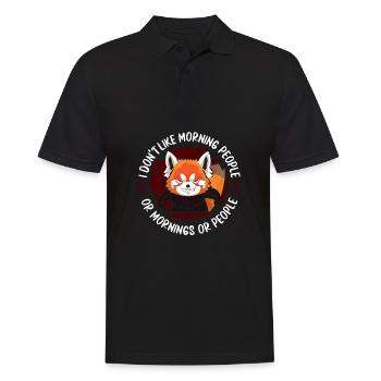 Chat Ours Panda Rouge - Polo Homme - noir - Devant - Kai (181cm)