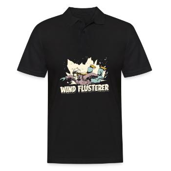 Indoor-Skydiving - Männer Poloshirt - Schwarz - Vorne - Kai (181cm)