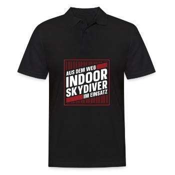 Indoor-Skydiving - Männer Poloshirt - Schwarz - Vorne - Kai (181cm)