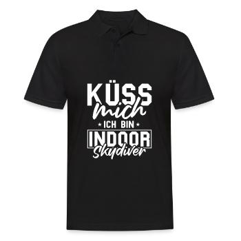 Indoor-Skydiving - Männer Poloshirt - Schwarz - Vorne - Kai (181cm)