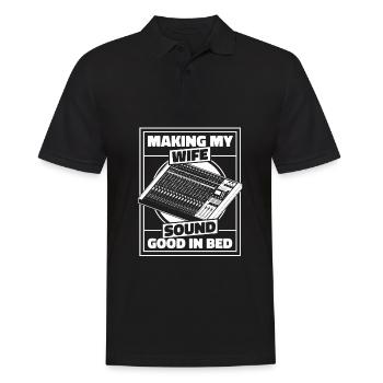 Tontechniker Sound Audio Engineer - Männer Poloshirt - Schwarz - Vorne - Kai (181cm)