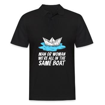 Voilier Voilier Sailor - Polo Homme - noir - Devant - Kai (181cm)
