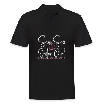 Seglen Segelboot Segler - Männer Poloshirt - Schwarz - Vorne - Kai (181cm)