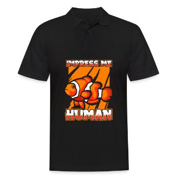Clownfisch - Männer Poloshirt - Schwarz - Vorne - Kai (181cm)