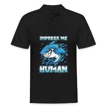 Shark - Men's Polo Shirt - black - Front - Kai (181cm)