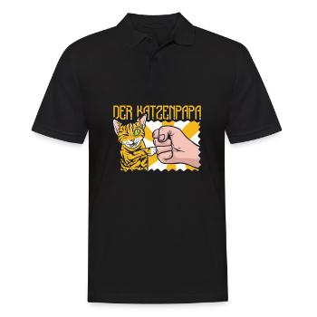 Katze Mietzekatze Hauskatze - Männer Poloshirt - Schwarz - Vorne - Kai (181cm)