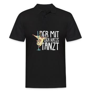 Katze Mietzekatze Hauskatze - Männer Poloshirt - Schwarz - Vorne - Kai (181cm)