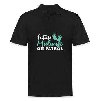 Sage-femme obstétricienne - Polo Homme - noir - Devant - Kai (181cm)