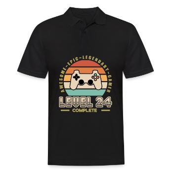 Level 24 years old - Men's Polo Shirt - black - Front - Kai (181cm)