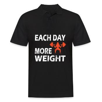 Chaque jour plus de poids - Citation de motivation de fitness - Polo Homme - noir - Devant - Kai (181cm)