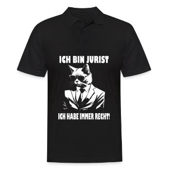 Ich Bin Jurist Ich Habe Immer Recht - Männer Poloshirt - Schwarz - Vorne - Kai (181cm)