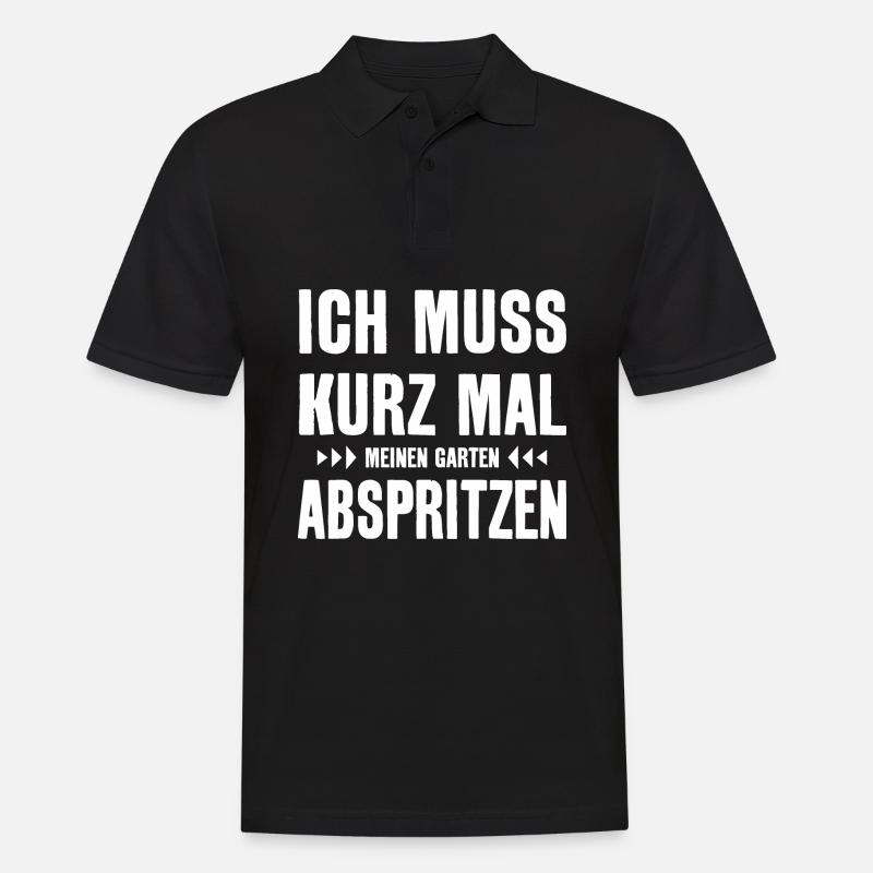 LUSTIG GARTEN SPRUCH GÄRTNER - Männer Poloshirt - Schwarz