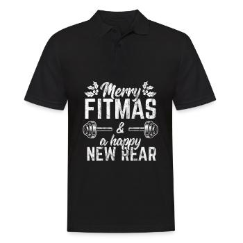 Merry Fitmas Christmas New Rear Fitness Xmas - Men's Polo Shirt - black - Front - Kai (181cm)