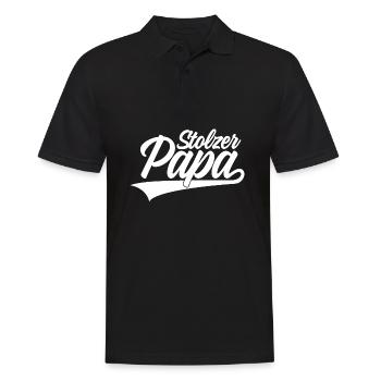 STOLZER PAPA VATI - Männer Poloshirt - Schwarz - Vorne - Kai (181cm)