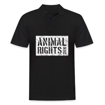 ANIMAL RIGHTS NOW VEGAN - Polo Homme - noir - Devant - Kai (181cm)