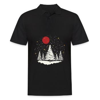 Minimalistisch Weihnachten Weihnachtsbaum Xmas - Männer Poloshirt - Schwarz - Vorne - Kai (181cm)
