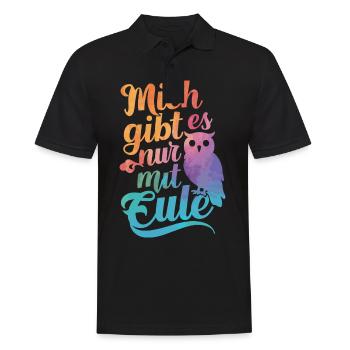 oiseau de nuit hibou hibou oiseau - Polo Homme - noir - Devant - Kai (181cm)