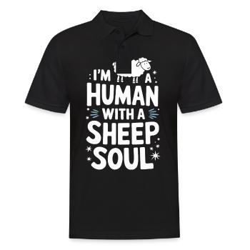 Schaf Schafe Bauer Lamm Landwirt - Männer Poloshirt - Schwarz - Vorne - Kai (181cm)