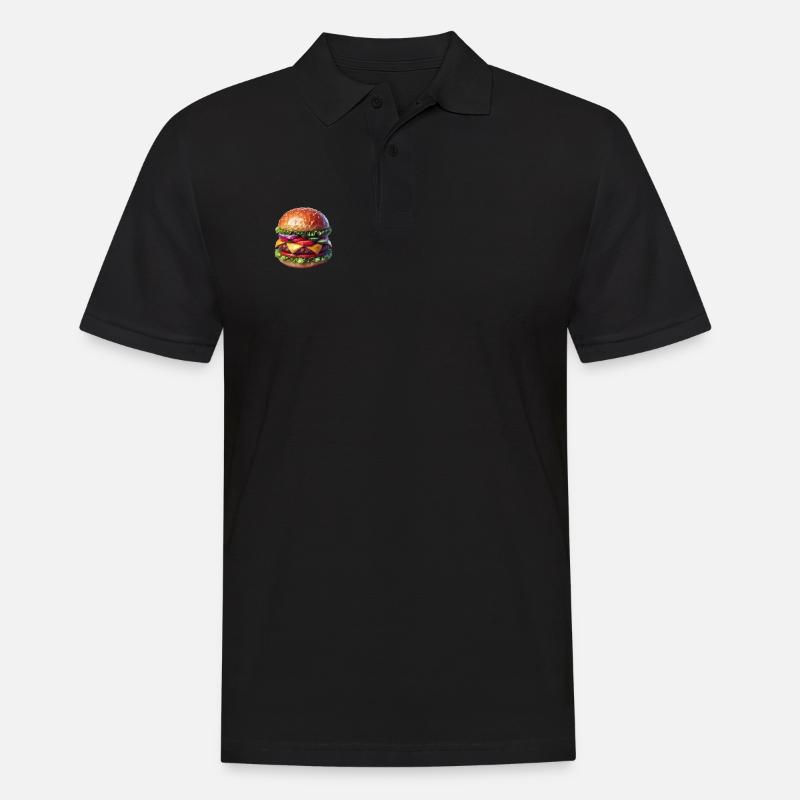 Burger Polygon - Männer Poloshirt - Schwarz
