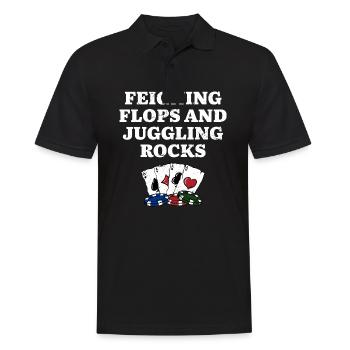 Feigning Flops & Juggling Rocks Poker Funny Poker - Men's Polo Shirt - black - Front - Kai (181cm)