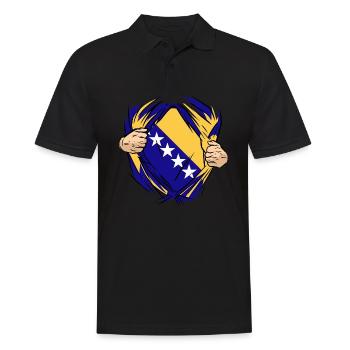 Stolzer Bosnier Bosniaks Bosnien Herzegowina - Männer Poloshirt - Schwarz - Vorne - Kai (181cm)