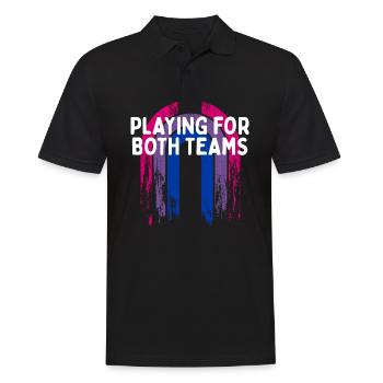 Jouer pour les deux équipes Bisexuel LGBTQ Bi Pride - Polo Homme - noir - Devant - Kai (181cm)