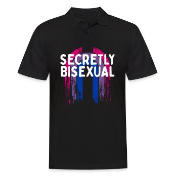 Secretly Bisexual Bi Introvert Bi Pride - Männer Poloshirt - Schwarz - Vorne - Kai (181cm)