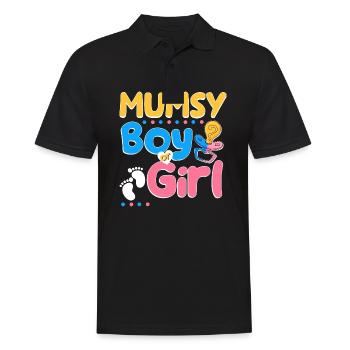 Pink or Blue Mumsy t’aime la meilleure maman de tous les temps - Polo Homme - noir - Devant - Kai (181cm)