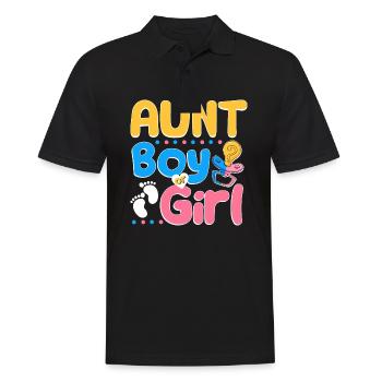Pink or Blue Aunt Loves You Best Auntie Ever Aunt - Männer Poloshirt - Schwarz - Vorne - Kai (181cm)